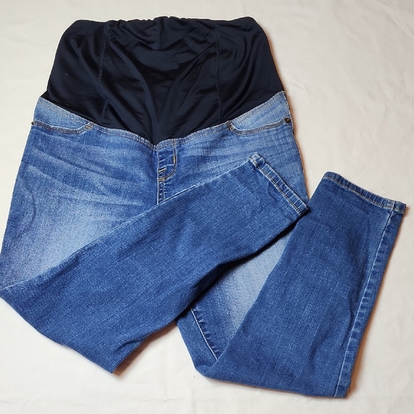 Isabel Maternity By Ingrid & Isabel Size 6 Denim Maternity Jeans Skinny Crop - Picture 1 of 11